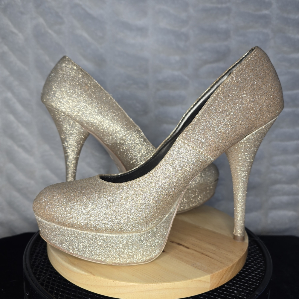 Gold Glitter High Heels